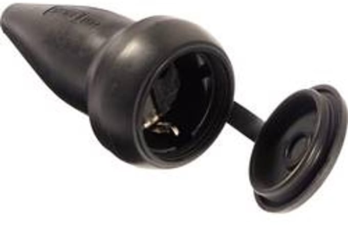AS Schwabe 60417 Koppeling met randaarde Massief rubber 230 V Zwart IP44