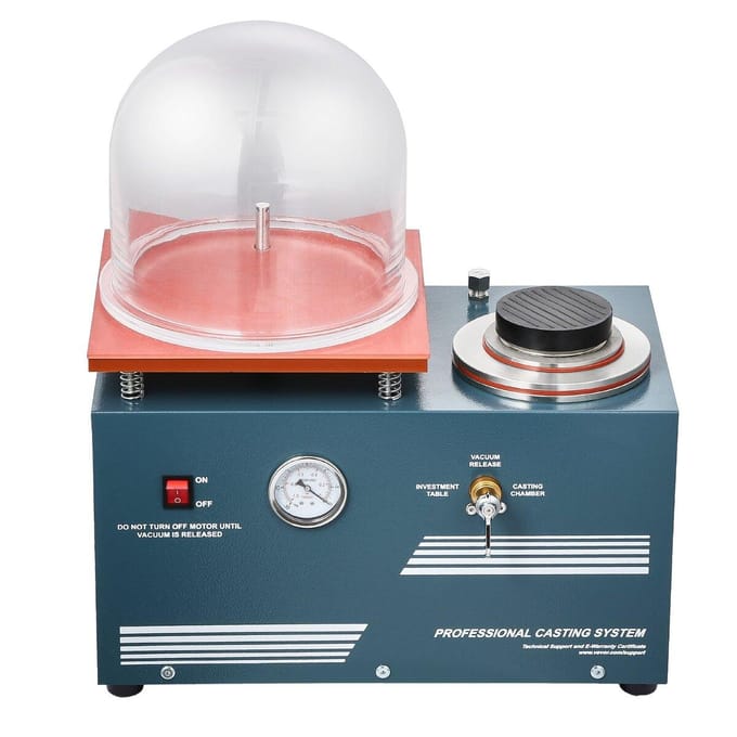 Vacuüm Investering Gietmachine 290W Vermogen 3CFM Pomp Bell Jar voor Sieraden