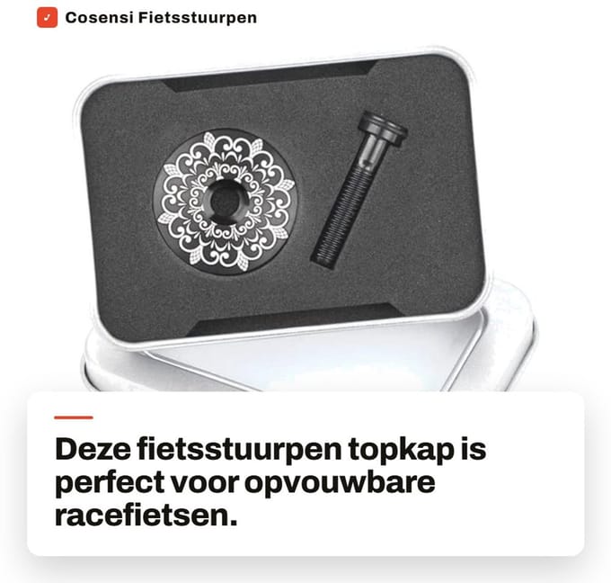 Dailygoods - Fietsstuurpen Topkap met Titanium Schroef voor Racefiets