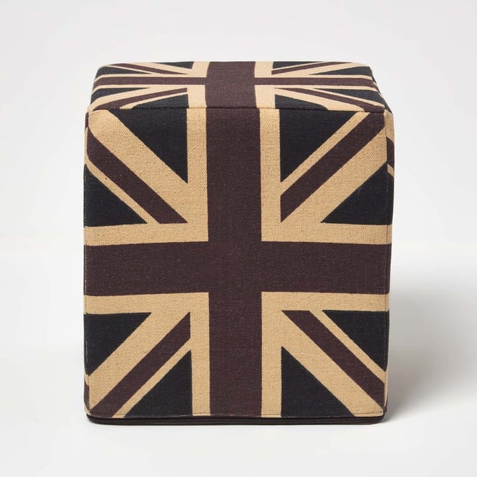 Homescapes Designer Kruk Ottomaanse Union Jack Britse Vlag