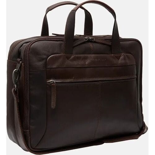 The Chesterfield Brand Ryan Leren Laptoptas - 17 inch - Bruin