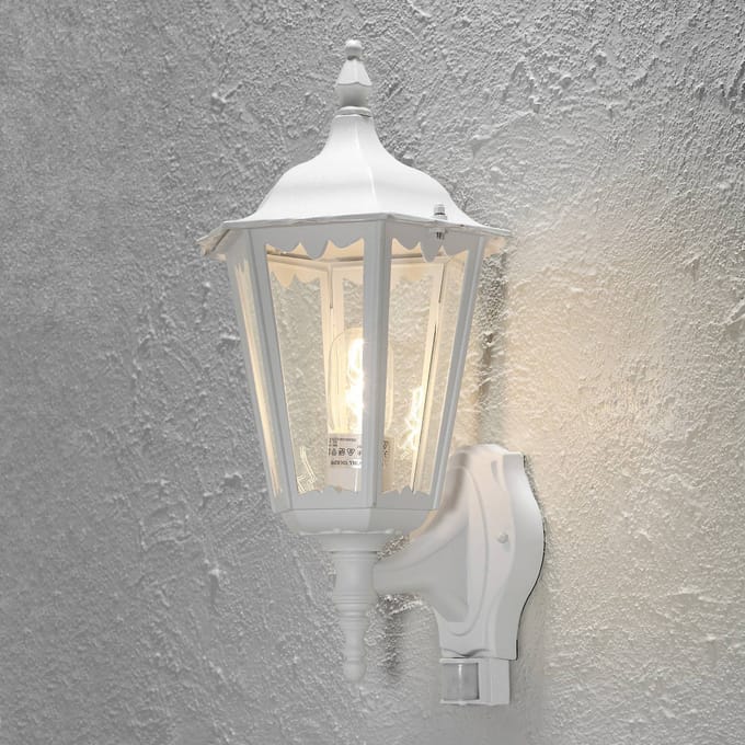 Konstsmide Buitenwandlamp Firenze w. sensor, vrijstaand, wit