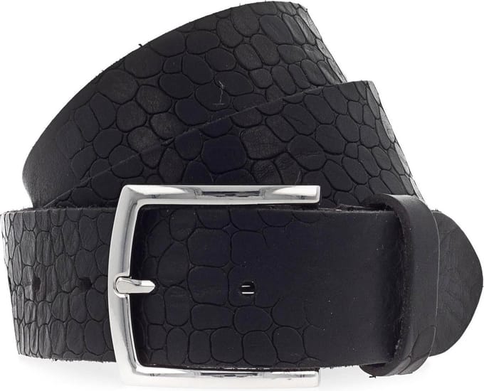 b.belt Leren Riem Ken Belt W80 Black Zwart