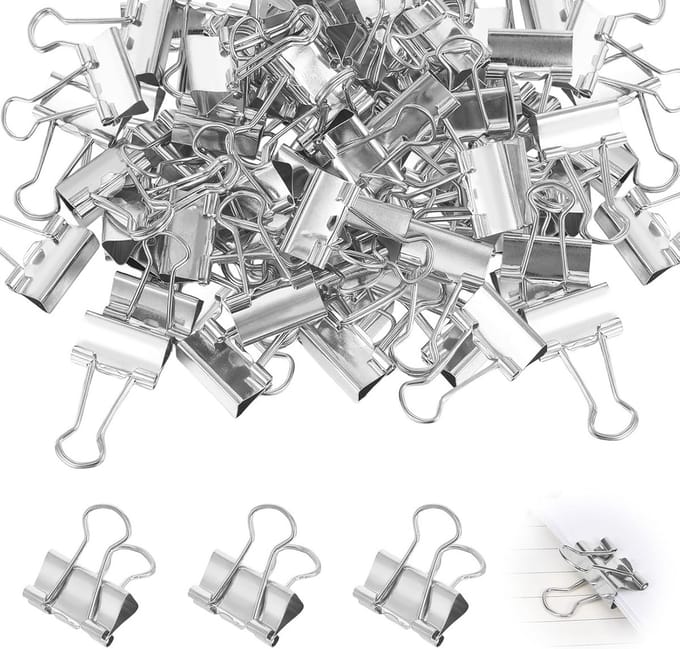 80 stuks Multifunctionele Foldback Klemmen - 19 mm - Stabiele en Herbruikbare Bindclips voor Kantoor en School