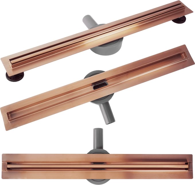 Rea Neox Slim Pro - Lineaire Afvoer - Douchegoot - Geborsteld Koper - 100Cm
