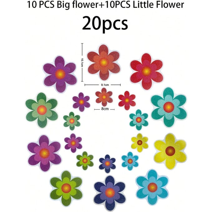 Bloemvormige Antislip Badkuipstickers Decor 10 large +10 small