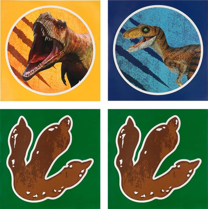 Boland - 4 stickervellen T-Rex - Dino - Kinderfeestje