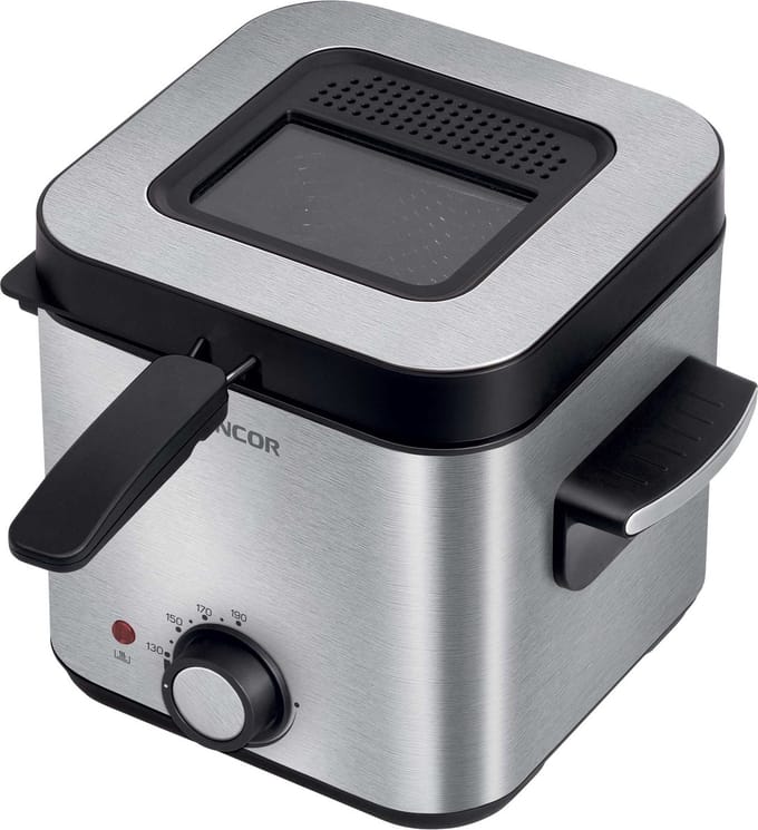 Sencor SFR 6200SS frituurpan / friteuse - 1,5 liter - 900W - 130 tot 190 graden - met kijkvenster - cool touch handvat