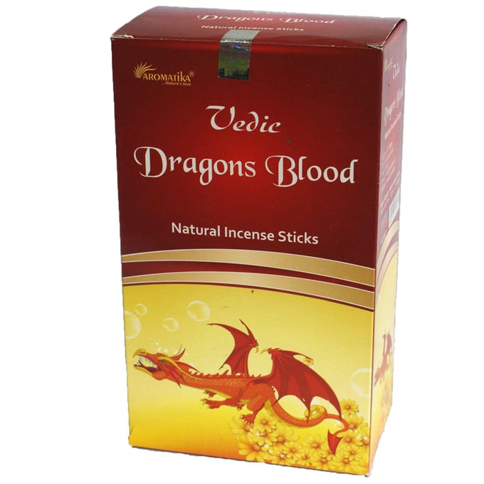 6x Bâtonnets d'encens védique Sang de Dragon, 12 Bâtonnets