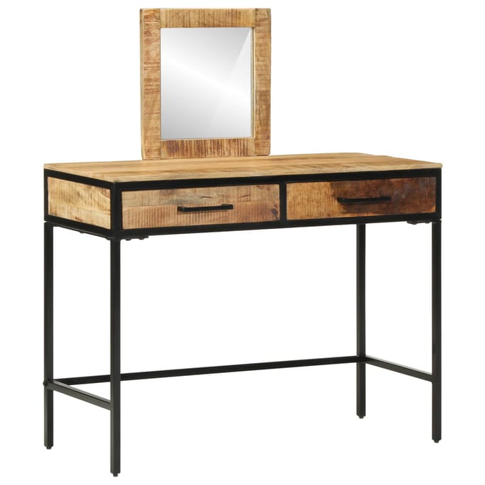 vidaXL - Kaptafel - met - lade - Bruin - 100 - x - 40 - x - 120 - cm - Massief - mangohout