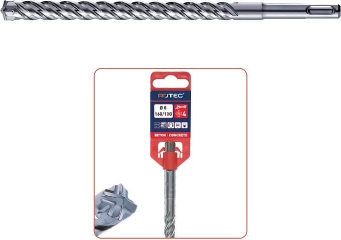 Rotec Hamerboor SDS+ Quattro-X ø8,0x400/465