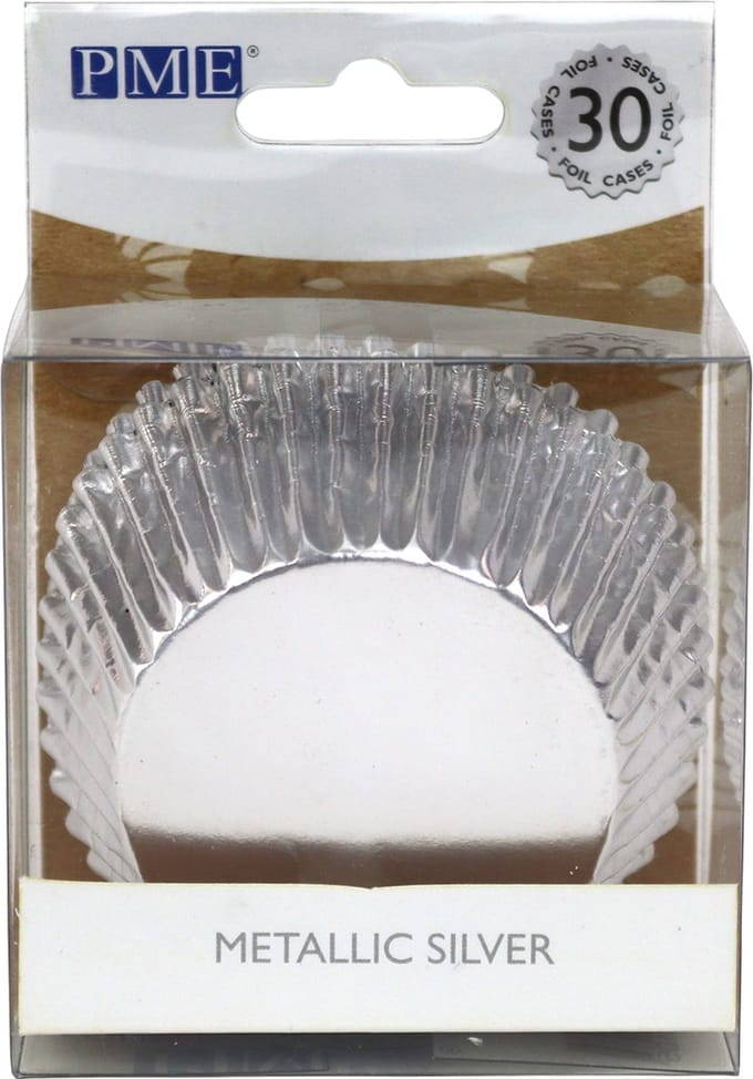 PME Cupcake Vormpjes Papier - Metallic Zilver - pk/30 - Baking Cups
