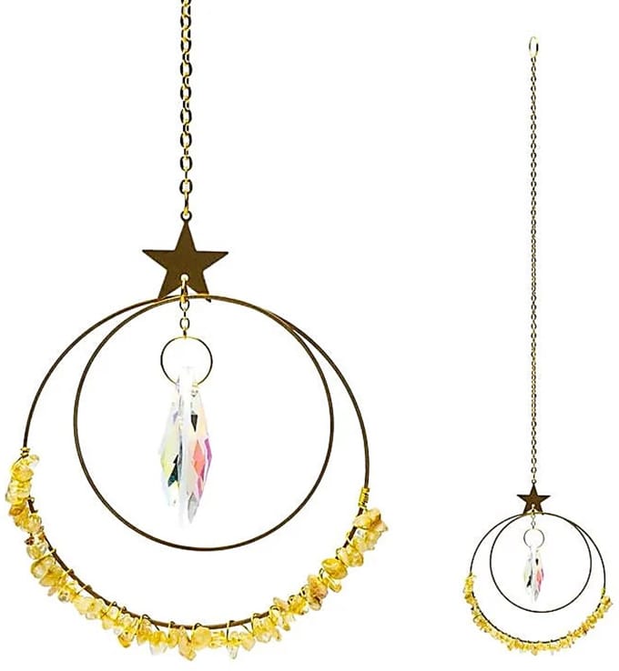 Suncatcher met ster, kristal en citrien