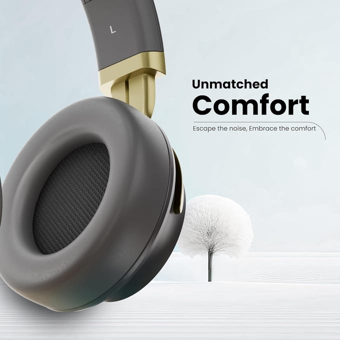 Hammer Bash 2.0 Draadloze Bluetooth Koptelefoon Over-Ear met Microfoon, Diepe Bas, Opvouwbare Koptelefoon, Tot 8 Uur Speeltijd, Bluetooth 5.0 (Grijs) grijs