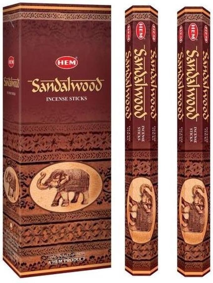HEM Wierook Sandalwood 2 kokers - Bevat Etherische Oliën - Rustgevende Aroma - 20 stokjes á Koker