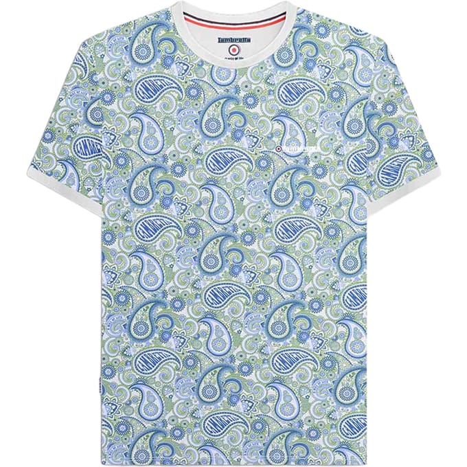 Lambretta Heren SS25 Paisley T-shirt (Grijs/Navy)