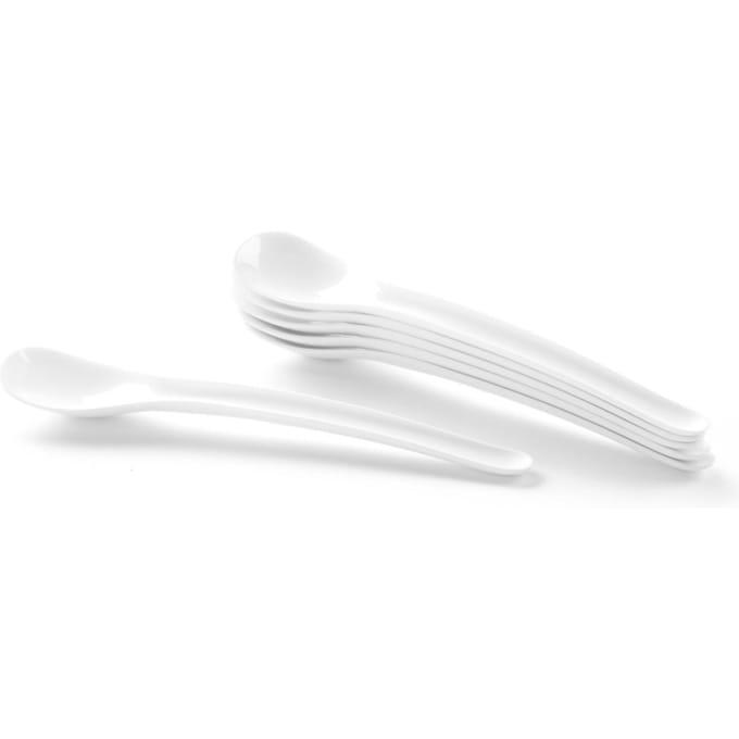Eierdopje gemaakt van wit ABS-kunststof, set van 6, Hendi 441503