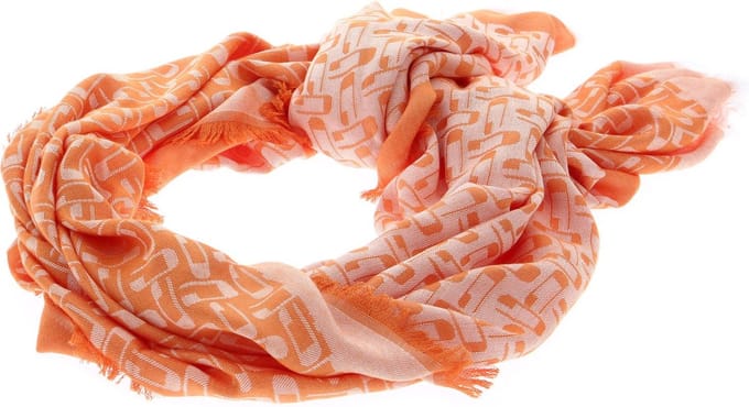 GUESS Sjaal Belle Vintage Scarf Orange Logo Oranje