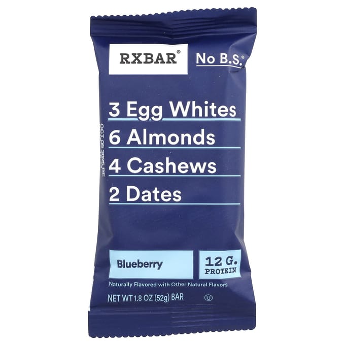RXBAR, proteïnereep, bosbes, 12 repen, 52g (1,83 oz) elk