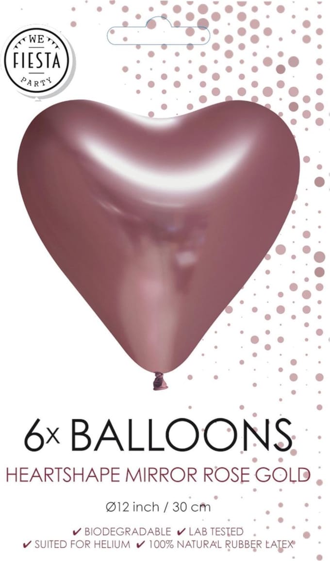 Ballonnen Chrome harten Rose gold (6 stuks)