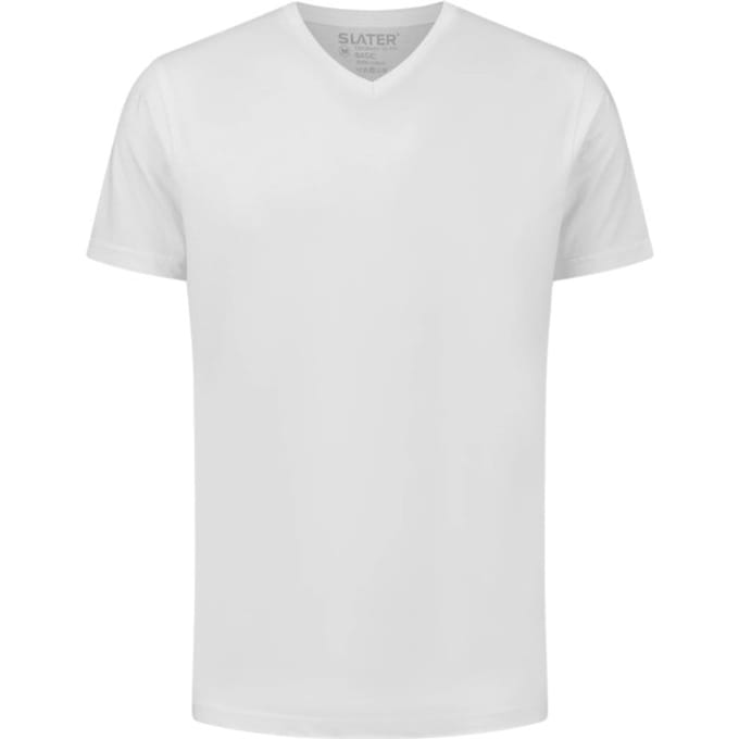 Slater Basic 2-pack T-shirt V-neck T-shirts Wit 3500