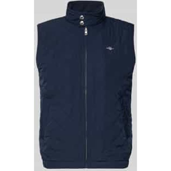 Regular Fit bodywarmer met opstaande kraag in doorgestikte look