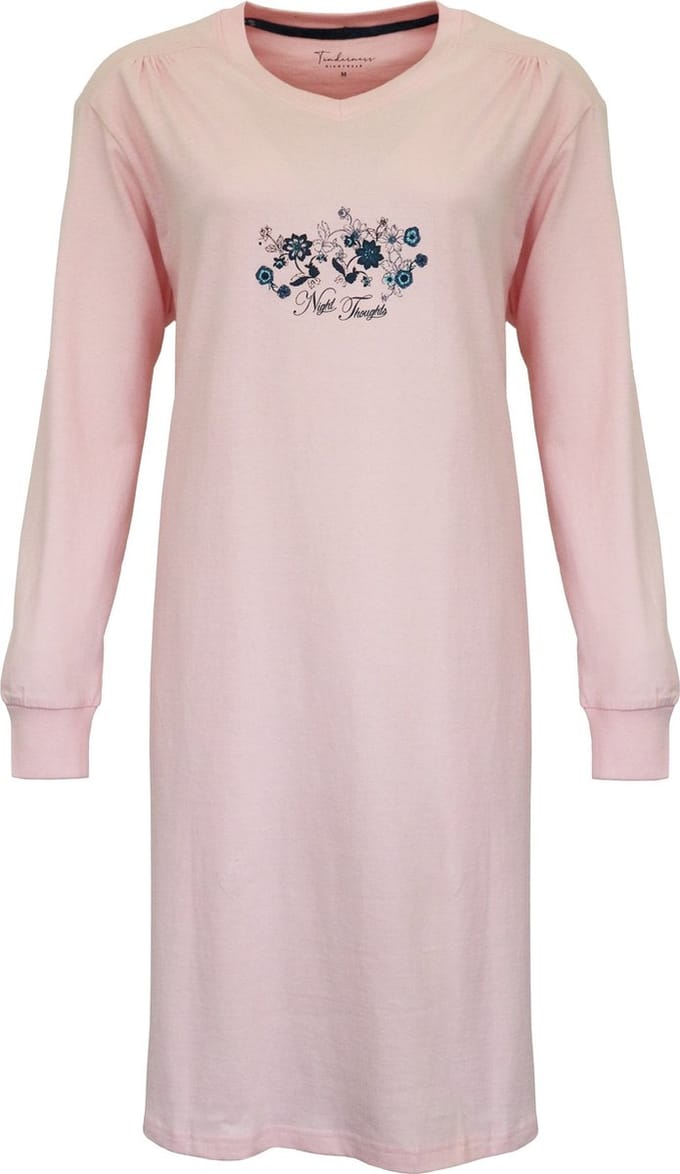 Tenderness Dames Nachthemd - 100% Katoen - Zacht Roze - Maat M