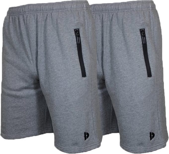 2-Pack Donnay Joggingshort (Nick) - Sportshort - Heren - Silver-marl (032) - maat S