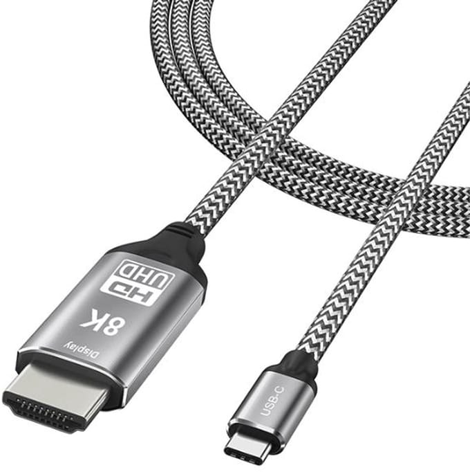 8K USB-C naar HDMI-adapterkabel, mannelijk naar mannelijk, USB 3.1 Type C naar HDMI-kabel