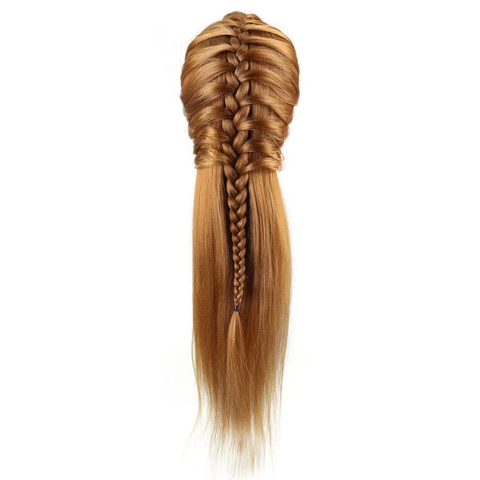 Tête de mannequin 40 % cheveux humains véritables pour formation de coiffeur, tête de poupée cosmétologue blonde brown