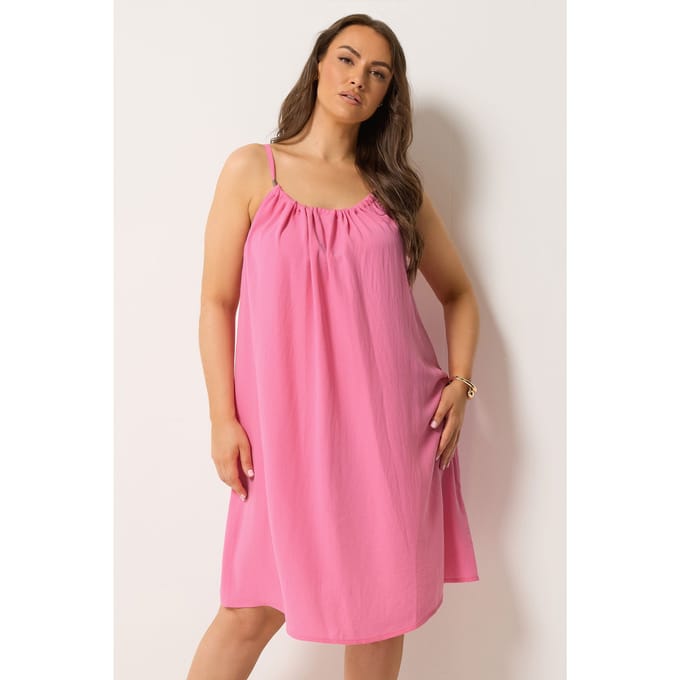 Yours Roze Swing Minijurk Met Bandjes Size 48
