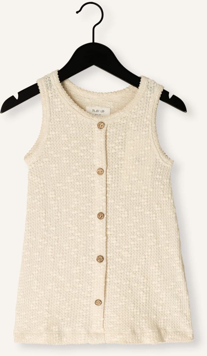 PLAY UP Embellihed Pique Unisex - Jurk - Ecru - Maat 68