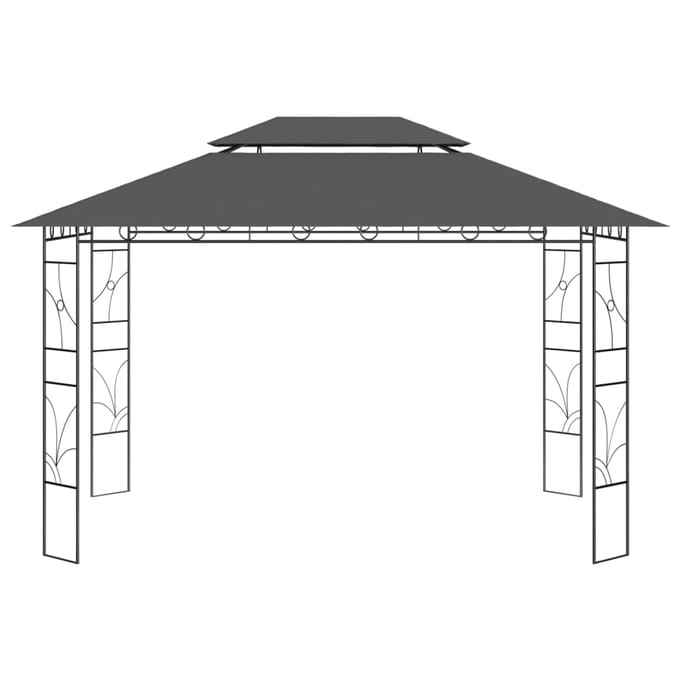 vidaXL - Prieel - 160 - g/m² - 4x3x2,7 - m - antracietkleurig