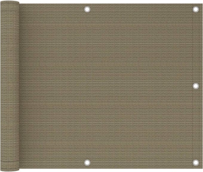 vidaXL - Balkonscherm - 75x500 - cm - HDPE - taupe