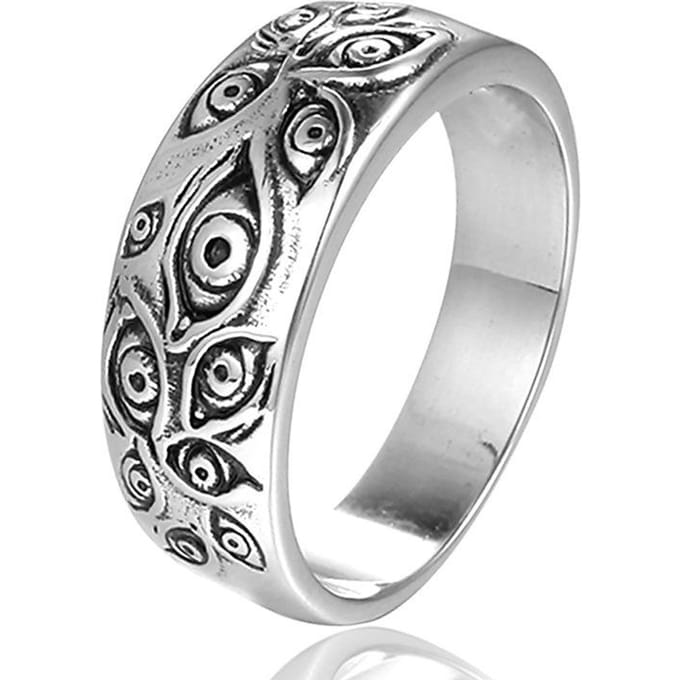 Accessoires Duivels Oog Ring Donker Academie Thema, Oog Persoonlijkheid Accessoires zilver