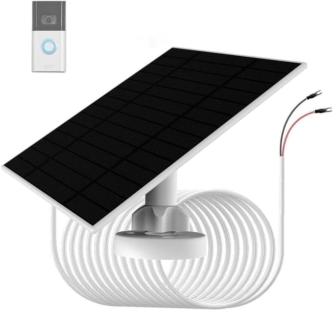 Zonnepaneel - Deurbel Oplader - Batterij Laden - IP66 Waterdicht - 6W 5V - Zwart