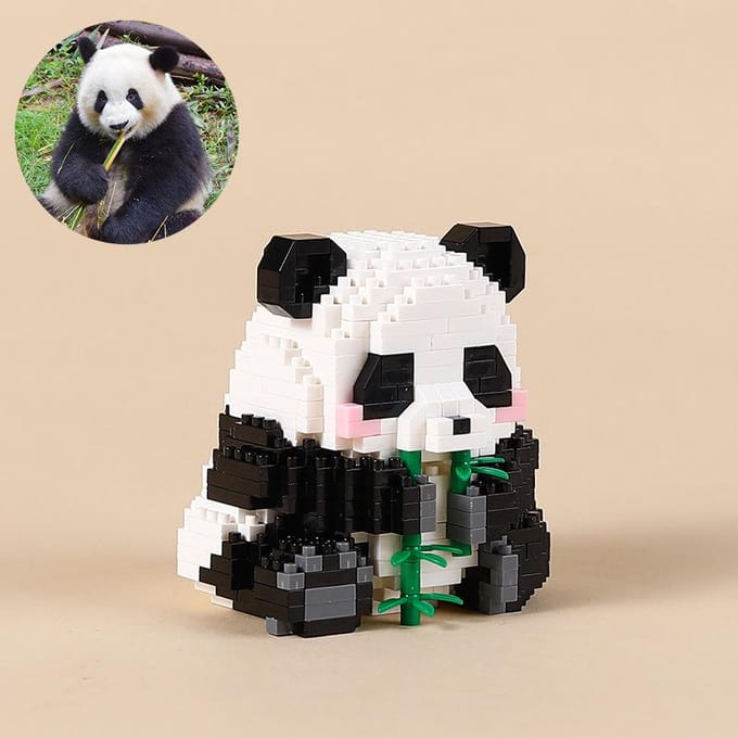 Micro-geassembleerd Compact Deeltjes Educatief Speelgoed Bouwstenen Kindercadeaus Jongens & Meisjes Panda 3D Puzzel Ornamenten