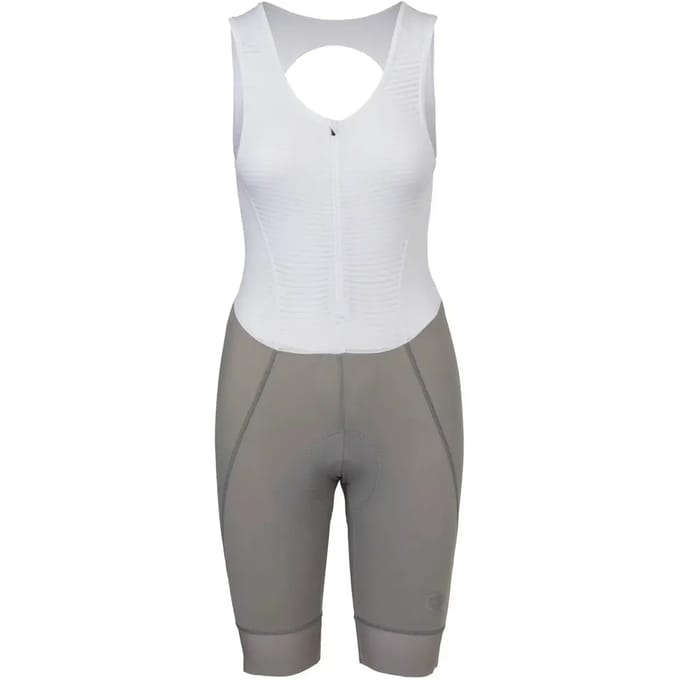 AGU Prime II - Bibshort - Fietsbroek Dames - Met Red 120 Zeem - Gerecycled Polyester - Mesh Bretels - Flatlock Naden - Siliconen Grip - Grijs - XL
