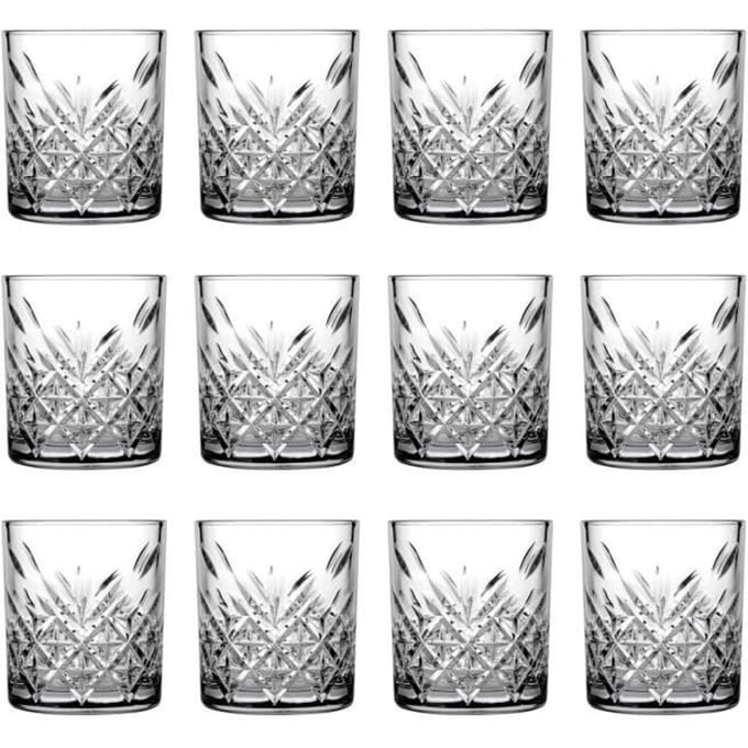 Lot de 12 verres à whisky Timeless 205 ml, élégants et robustes pour cocktails