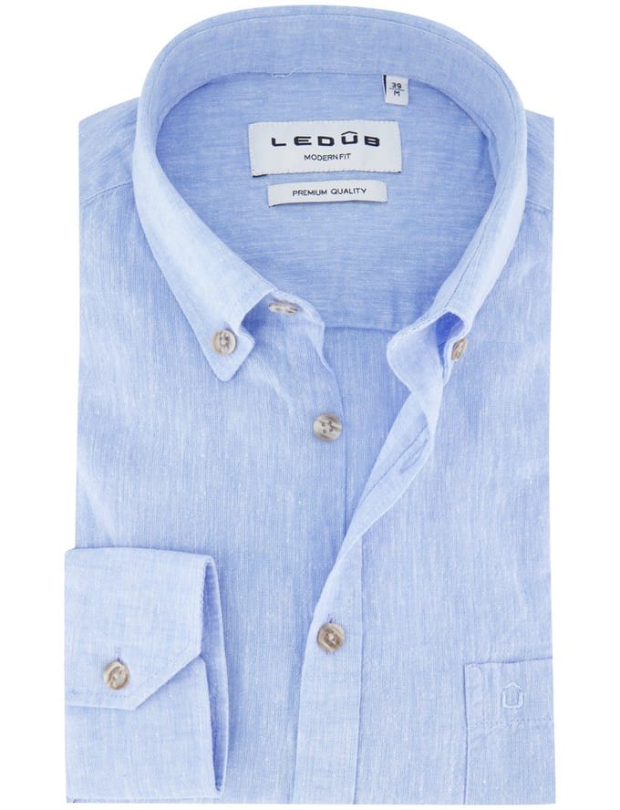 Lichtblauw overhemd Ledub Modern Fit