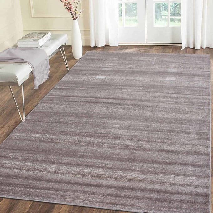 Flycarpets Marlon Vloerkleed Effen Gestreept - Beige - Laagpolig - 120x170 cm