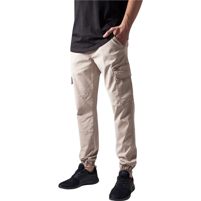 Urban Classics - Washed Cargo Twill Heren joggingbroek - Taille, 36 inch - Creme