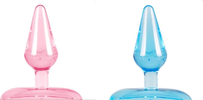 Mini buttplug - The assifier - 2 stuks - roze en blauw