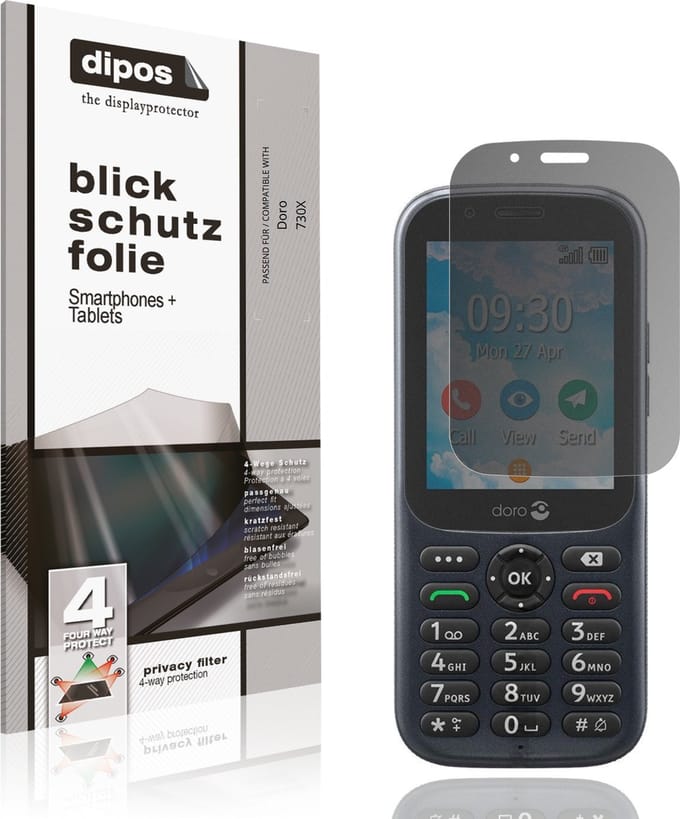 dipos – Matte Privacy Screenprotector geschikt voor Doro 730X | Anti-Spy Beschermfolie