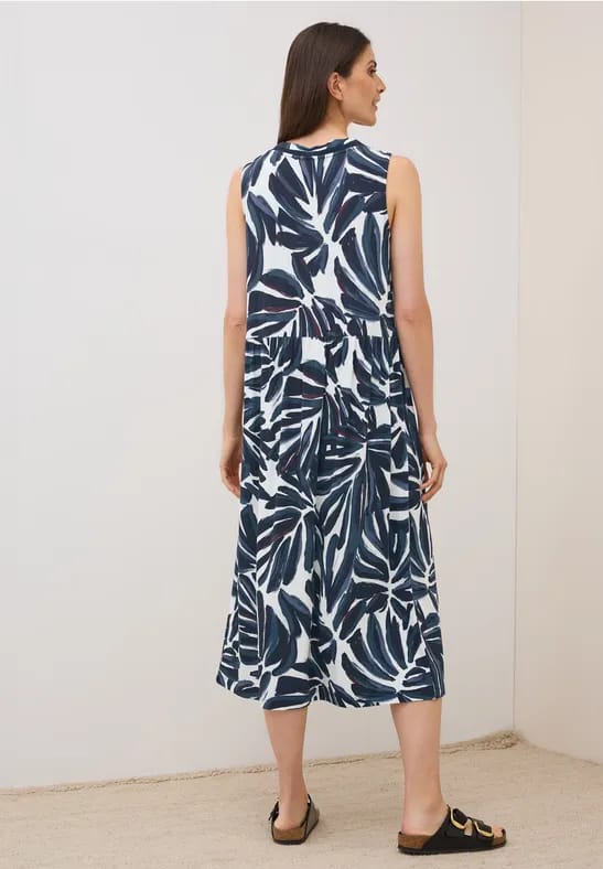 Gedessineerde jersey jurk