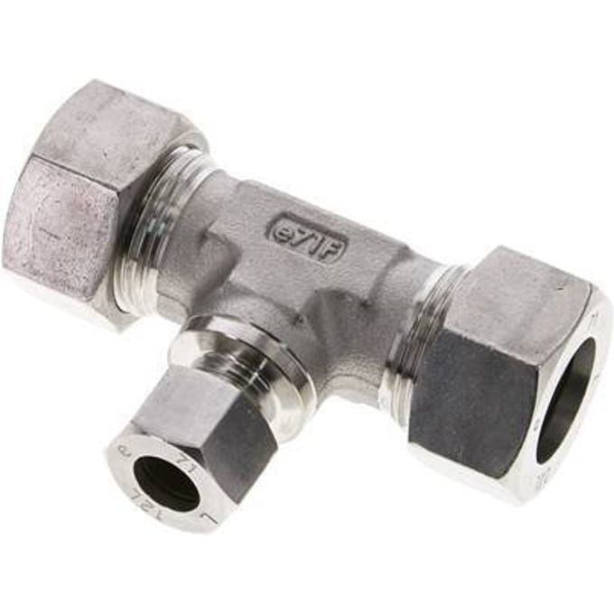 12L & 22L RVS T-stuk Snijringkoppeling 160bar ISO 8434-1