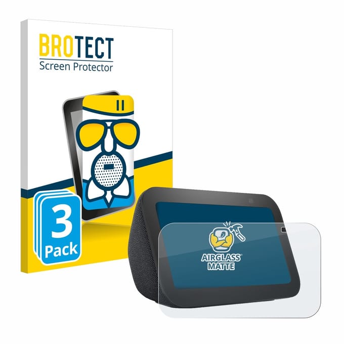 BROTECT - Screenprotector voor Amazon Echo Show 5 (3. Gen.) - Folie Beschermfolie Beschermglas matte 3 Stuks