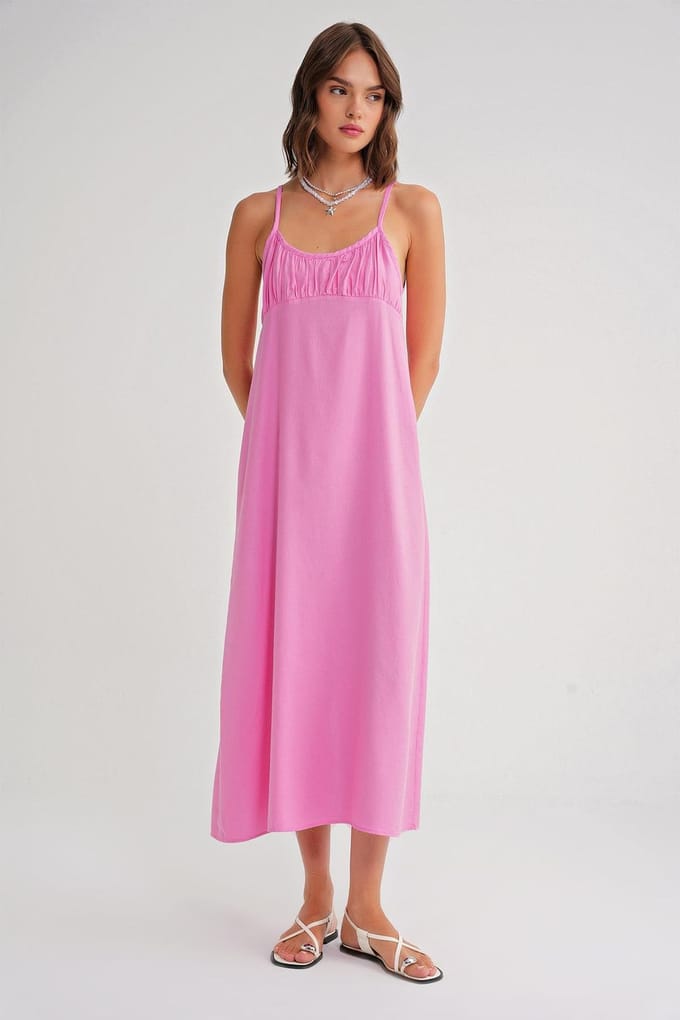 Gelaagde Maxi Jurk met Gathered Detail