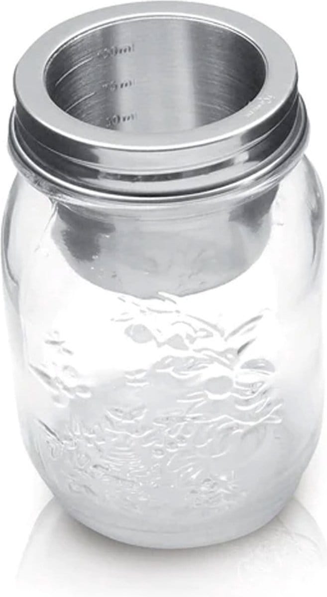 HappyTappi - Maatbekerdeksel - RVS - Inclusief Bormioli pot - 500 ml