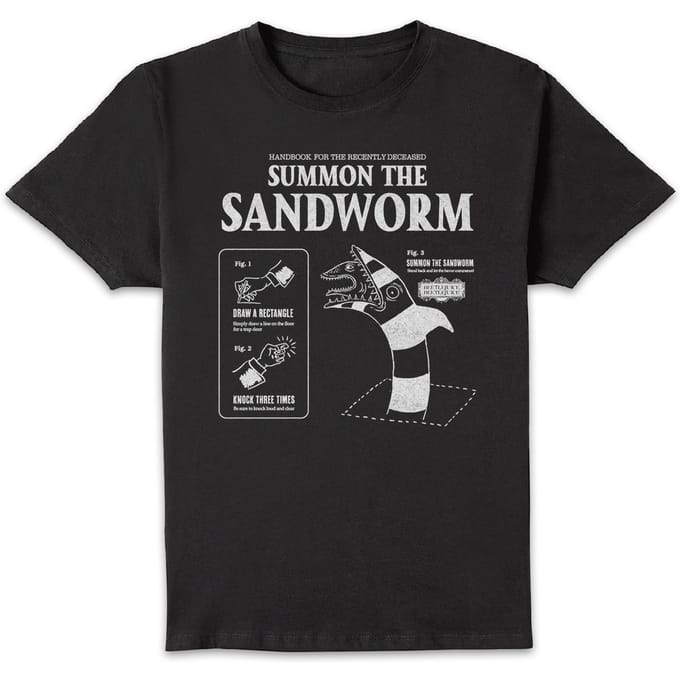 Beetlejuice Sandworm Instructional Unisex T-Shirt - Black - S